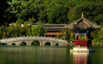 обоя lijiang, china, города, мосты