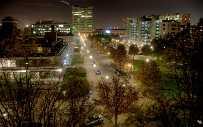 Обои картинки фото города, огни, ночного, slotervaart, amsterdam