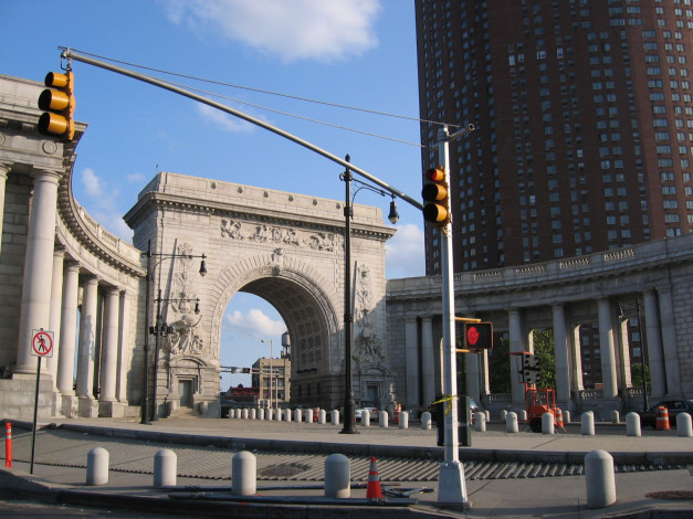 Обои картинки фото города, нью, йорк, сша, арка, манхеттен