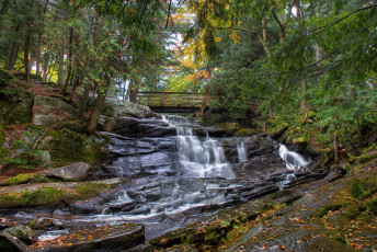 Картинка bracebridge +ontario +канада природа водопады мост водопад лес канада ontario