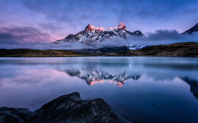 Обои картинки фото природа, реки, озера, национальный, парк, торрес-дель-пайне, патагония, Чили, южная, америка, утро, горы, анды