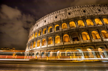 Картинка города рим +ватикан+ италия огни колизей ночь