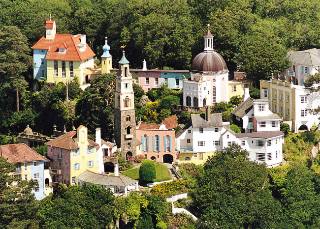 Обои картинки фото portmeirion, village, wales, города, - панорамы