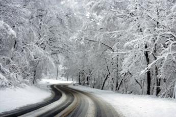 Картинка природа дороги зима дорога снег