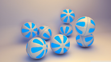 Картинка 3д+графика шары+ balls голубые шары фон