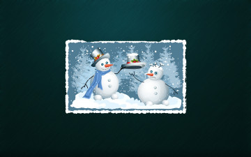 Картинка праздничные векторная+графика+ новый+год мороз фон настроение праздник снеговики открытка минимализм зима новый год два снеговик