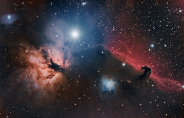 обоя flame & horsehead nebula, космос, галактики, туманности, туманность, пространство