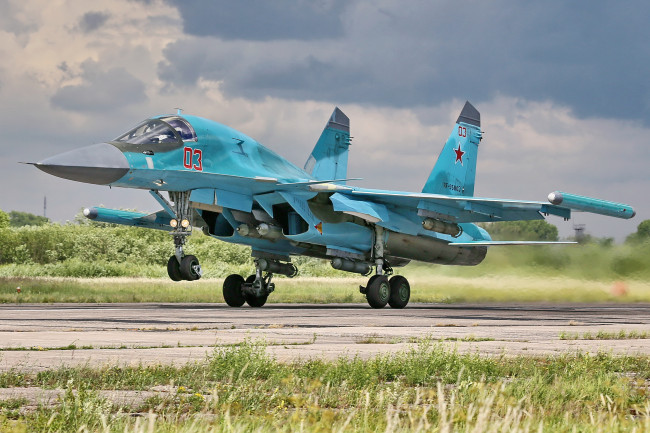 Обои картинки фото су-34, авиация, боевые самолёты, сухой, ввс, россия, боевые, самолеты