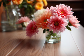 Картинка цветы хризантемы разноцветные букет