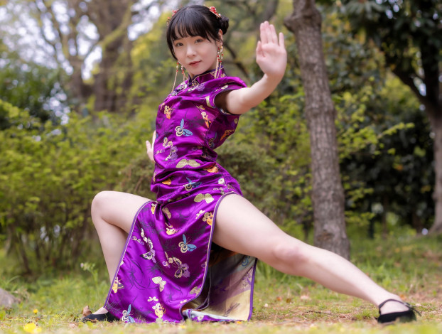 Обои картинки фото девушки, - азиатки, азиатка, поза, кимоно
