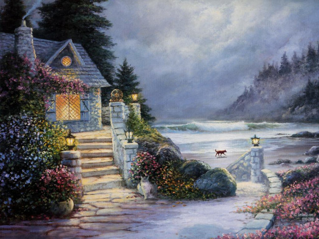 Обои картинки фото рисованные, thomas, kinkade