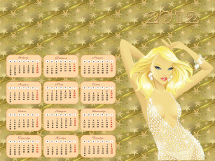 Картинка календари рисованные векторная графика платье блондинка