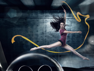 Картинка спорт гимнастика девушка лента