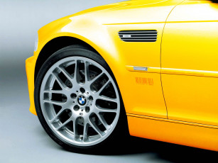 Картинка bmw m3 csl автомобили фрагменты автомобиля колесо желтый