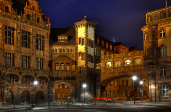 Картинка германия гессен франкфурт города огни ночного город ночь