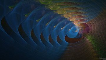 Картинка 3д графика fractal фракталы изгибы цвета узор