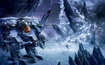 Картинка lost planet видео игры планета скалы буря боевой робот