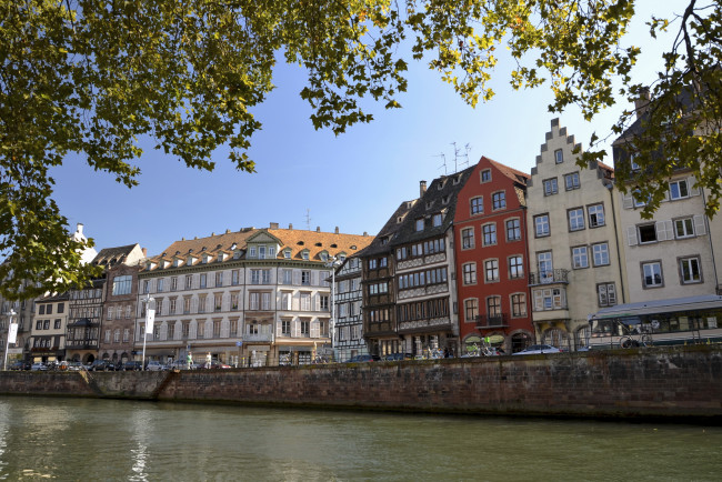 Обои картинки фото strasbourg, города, страсбург, франция, канал, набережная, дома