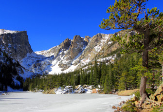 Картинка rocky+mountain+national+park +colorado природа горы парк снег ели дерево