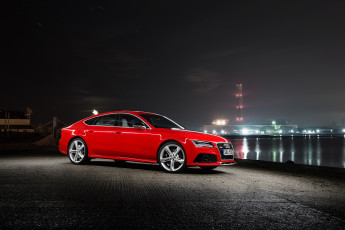 обоя автомобили, audi, rs, 7, sportback, uk-spec, 2013г, красный