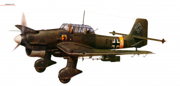 Картинка авиация 3д рисованые v-graphic бомбардировщик пикирующий штурмовик 87 ju junkers