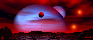Картинка 3д+графика атмосфера настроение+ atmosphere+ +mood+ горы планета поверхность