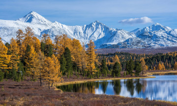 Картинка природа пейзажи горный алтай россия озеро киделю алтайские горы