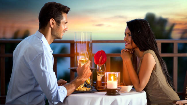 Обои картинки фото разное, мужчина женщина, влюбленные, романтика, ужин