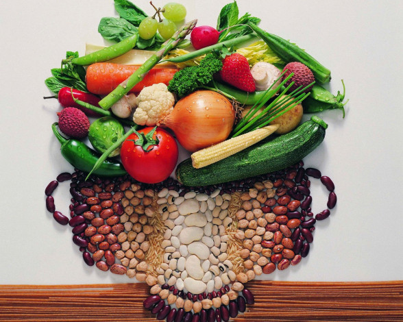 Обои картинки фото еда, разное, томаты, помидоры, зелень, огурец, морковь, лук