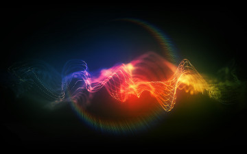 Картинка 3д графика abstract абстракции спектр движение линии свет точки цвет