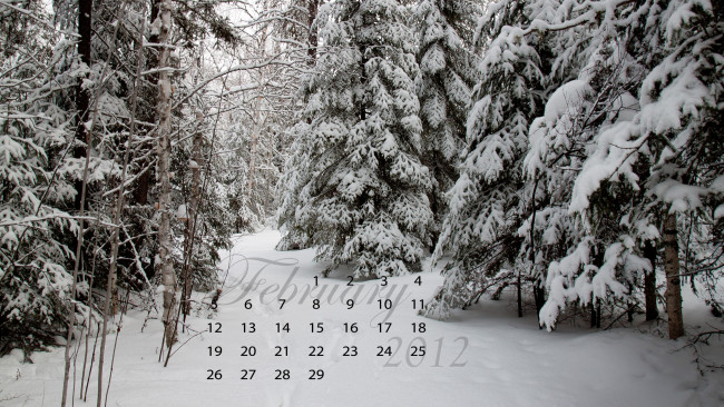 Обои картинки фото календари, природа, снег, ель, зима