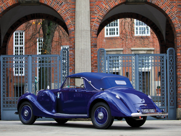 Обои картинки фото автомобили, классика, синий, 1938, coupe, drophead, rapide, v12, lagonda