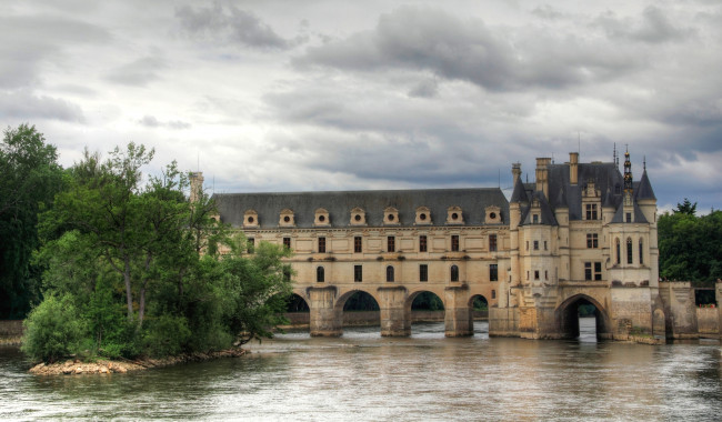 Обои картинки фото замок шенонсо, города, замки франции, река, замок