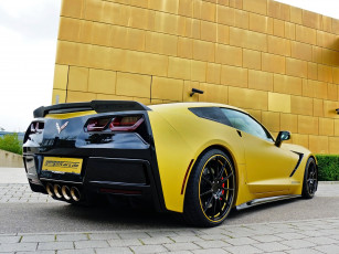 обоя автомобили, chevrolet, corvette, желтый, c7, 2014г, coupe, stingray, geiger