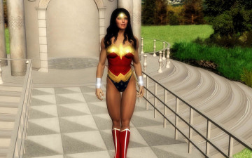 Картинка 3д+графика фантазия+ fantasy взгляд девушка фон супермен