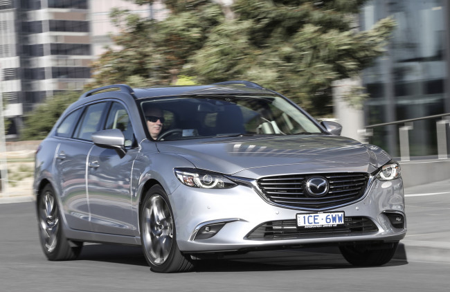 Обои картинки фото автомобили, mazda, au-spec, wagon, mazda6, светлый, 2015г, gj