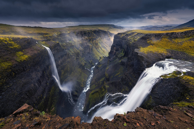 Обои картинки фото природа, водопады, исландия, ущелье, река, каньон