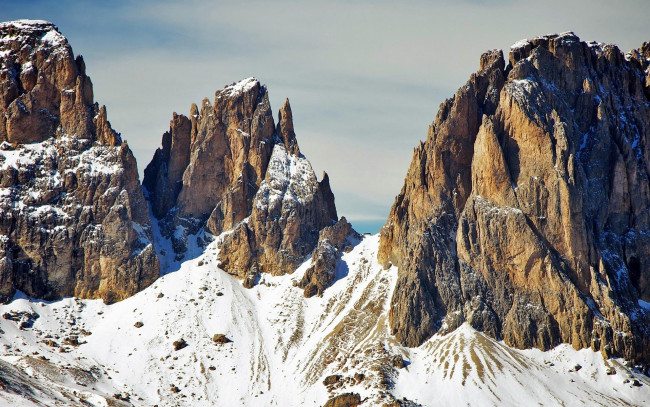 Обои картинки фото природа, горы, скалы, снег, камни, осыпи