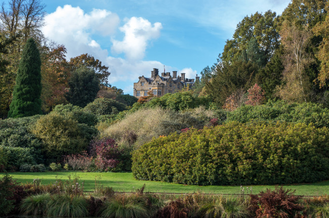 Обои картинки фото scotney castle, города, - пейзажи, замок, река, лес