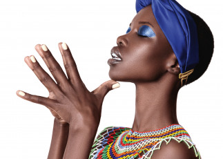 Картинка nykhor+paul девушки -unsort+ лица +портреты руки платок модель темнокожая nykhor paul девушка африка брюнетка макияж мольба