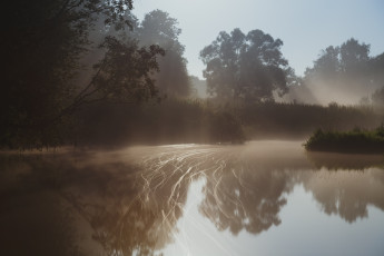 Картинка природа реки озера деревья пейзаж лес туман вода река