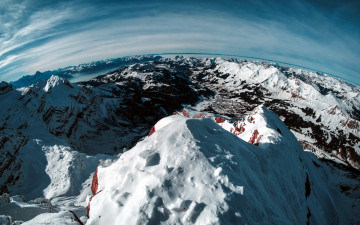 Картинка природа горы панорама снег вершины
