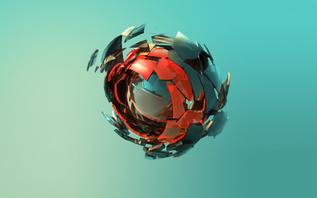 Обои картинки фото 3д графика, шары , balls, осколки, шар