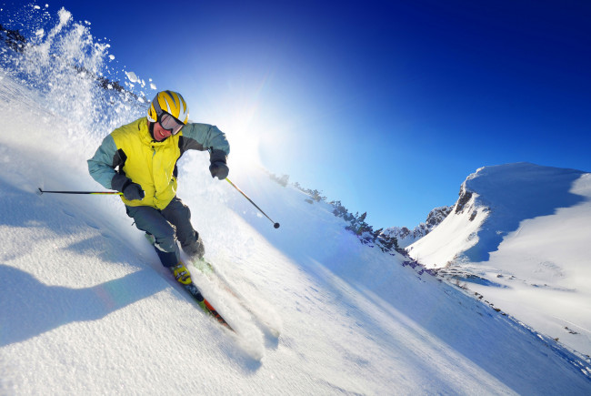 Обои картинки фото спорт, лыжный спорт, снег, горы
