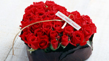 Картинка праздничные день+святого+валентина +сердечки +любовь розы красные коробка