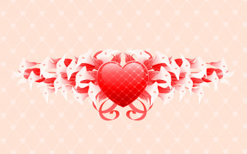 обоя векторная графика, сердечки , hearts, сердечко, цветы