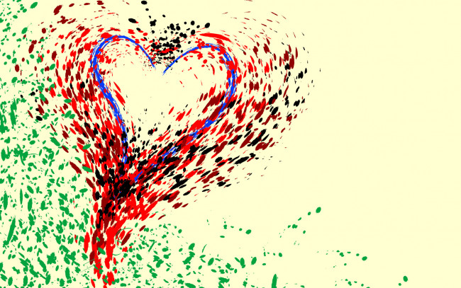 Обои картинки фото векторная графика, сердечки , hearts, сердечко, брызги, цвета