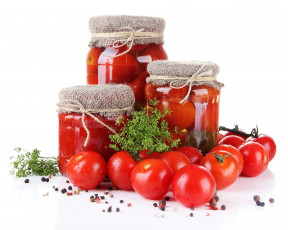 Картинка еда консервация укроп перец помидоры томаты маринованные