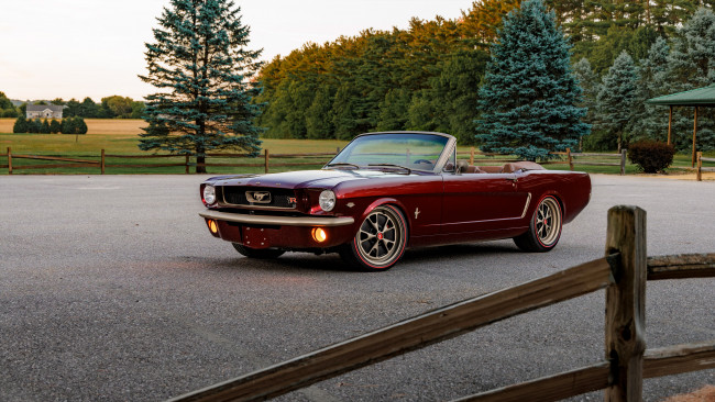 Обои картинки фото автомобили, ford, mustang, convertible, uncaged, ringbrothers, sema, show, 1965