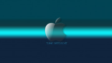Картинка компьютеры apple синий яблоко логотип